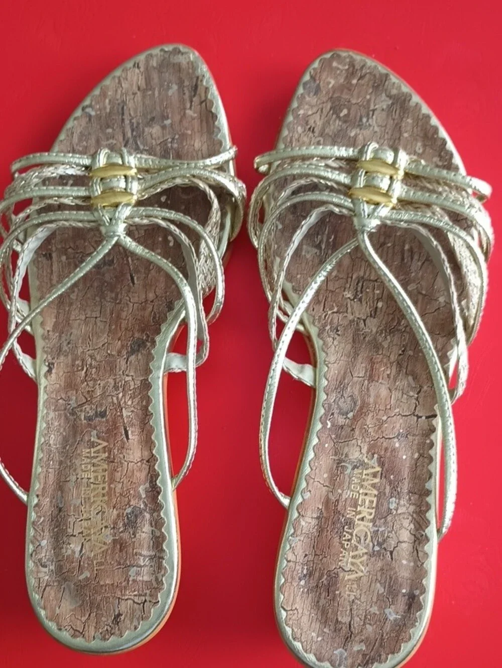 Gold Braided Strappy Slide Sandals for Women